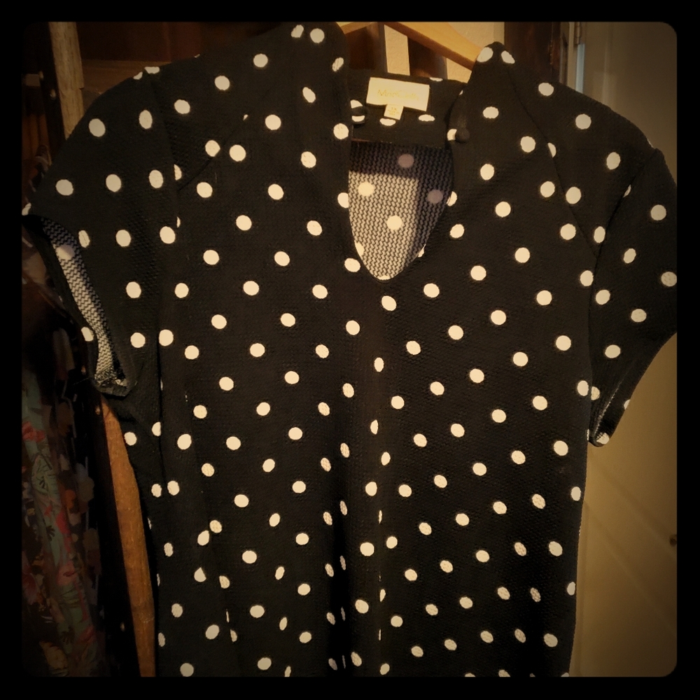 ModCloth NWOT high Society polka dot short sleeve